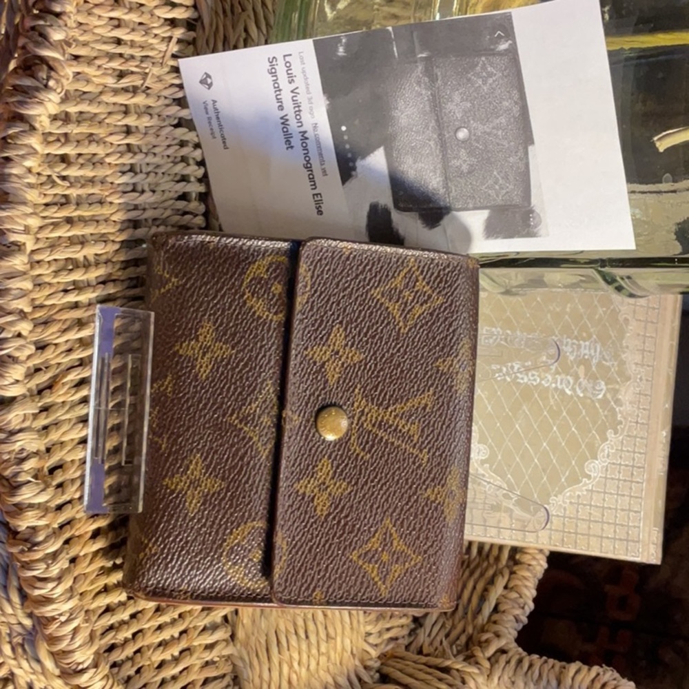 Louis Vuitton Brown Monogram Compact Wallet with Gold Hardware